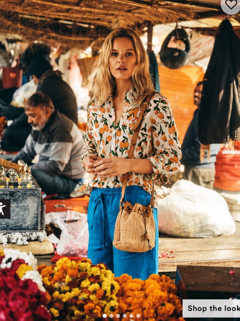 MARNI tulips flower button down shirt 40 L